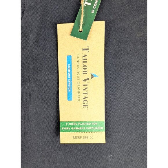 Tailor Vintage Pants Mens 34x30 Navy Blue Straight Leg Relaxed Chino - Picture 4 of 9